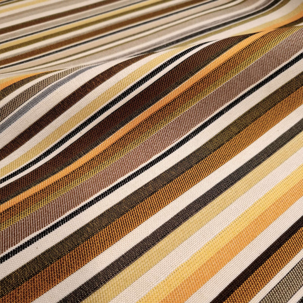 Tessuto Arredo Jacquard H 140 cm - RIGHE TONALITA' GIALLO/MARRONE