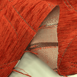 Tessuto Arredo Ciniglia/Jacquard H 140 cm - GEOMETRICO RUGGINE/LUREX ARGENTO
