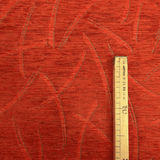 Tessuto Arredo Ciniglia/Jacquard H 140 cm - GEOMETRICO RUGGINE/LUREX ARGENTO