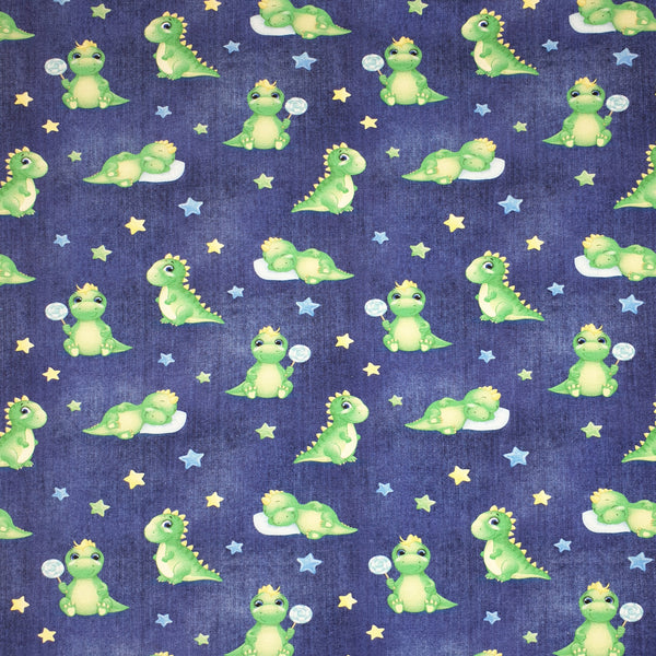Sweat numérique - BABY DINO FOND BLEU - coupe minimum ou multiples de 25 x 150 cm