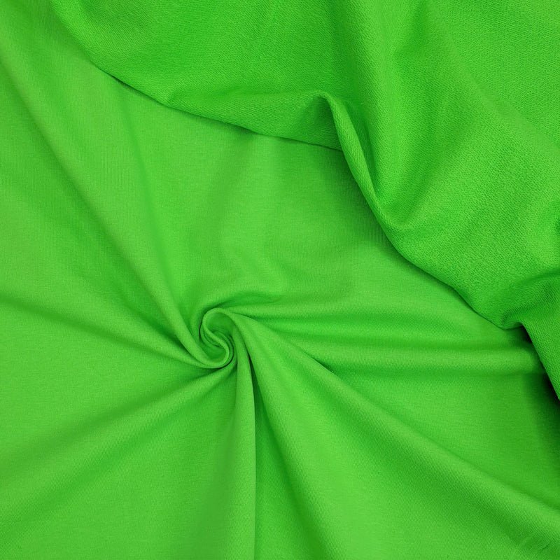 Sweat Brossé - VERT POMME - coupe minimum ou multiples de 25 x 180 cm
