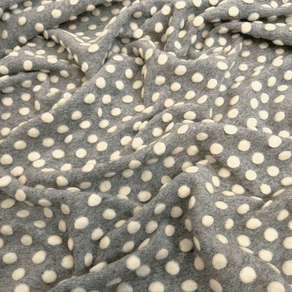 Lana Cotta H 160 cm - POIS BIANCHI/GRIGIO CHIARO
