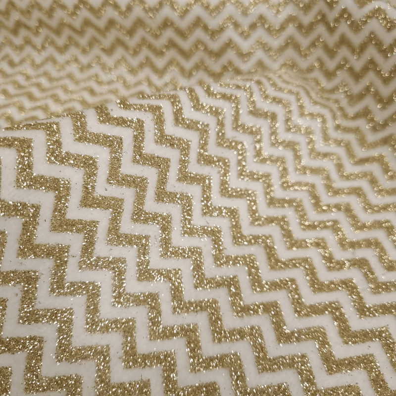 Pannolenci H 155 cm - LATTE ZIG ZAG GLITTER ORO