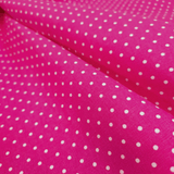 Cotone Fondo Panama H 280 cm - POIS BIANCHI FONDO FUXIA