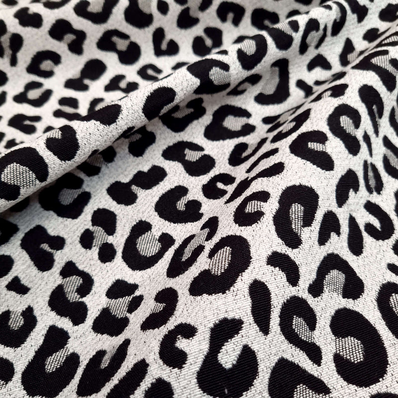 Tessuto Arredo Jacquard H 140 cm - LEOPARDATO NERO