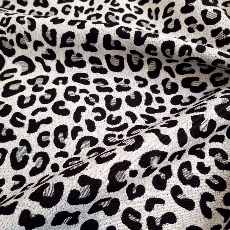 Tessuto Arredo Jacquard H 140 cm - LEOPARDATO NERO