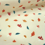 Tessuto Cotone H 150 cm - FOGLIOLINE E FUNGHETTI/PANNA