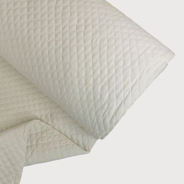 Trapuntato in piquet di cotone H 140 cm - AVORIO