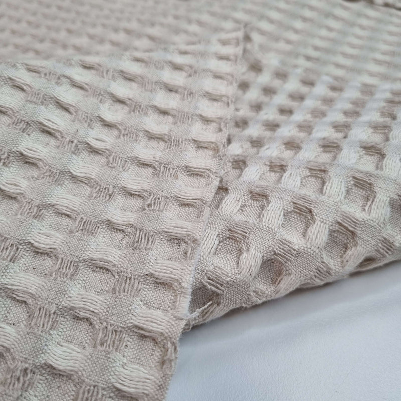 Spugna maxi nido d'ape in misto lino H 160 cm - ECRU
