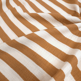 Mousseline imprimée - PLUMES/TERRE CUITE H 140 cm