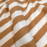 Mousseline imprimée - PLUMES/TERRE CUITE H 140 cm