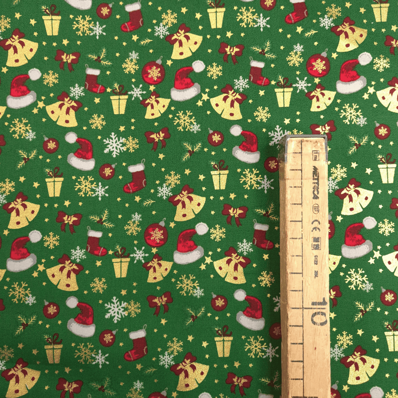 Cotone Natale H 140 cm - DECORI E FIOCCHI DI NEVE/VERDE