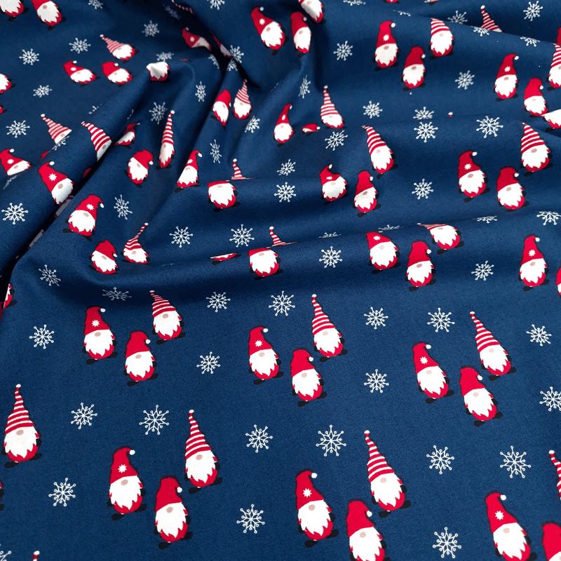 Cotone Natale H 140 cm - GNOMI E NEVE/BLU