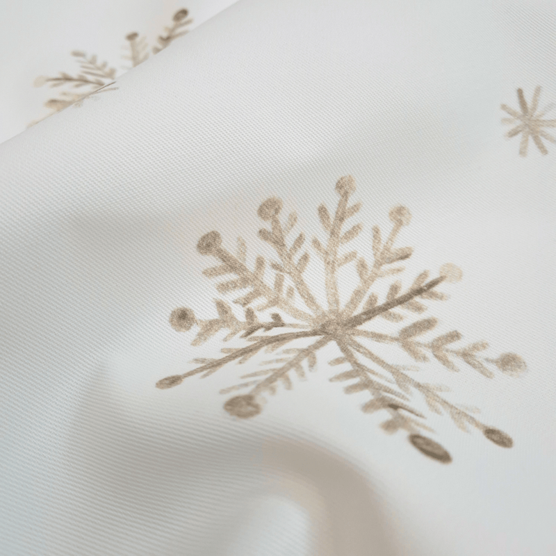 Tessuto no stiro H 150 cm - FIOCCHI DI NEVE BEIGE