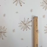 Tessuto no stiro H 150 cm - FIOCCHI DI NEVE BEIGE