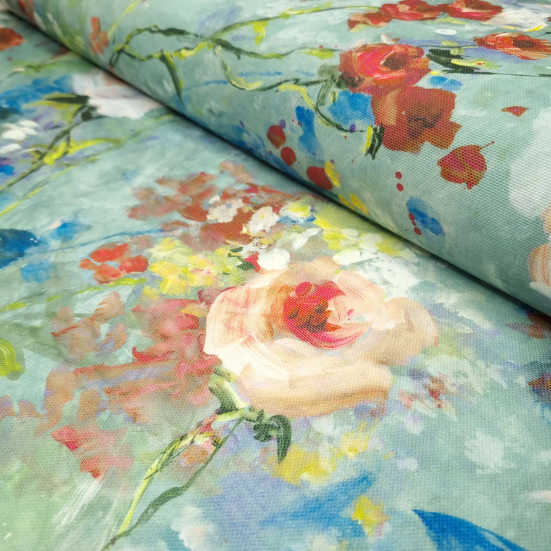 BEMALTER bügelfreier Stoff – Mindestzuschnitt oder Vielfaches von 25 x 140 cm
