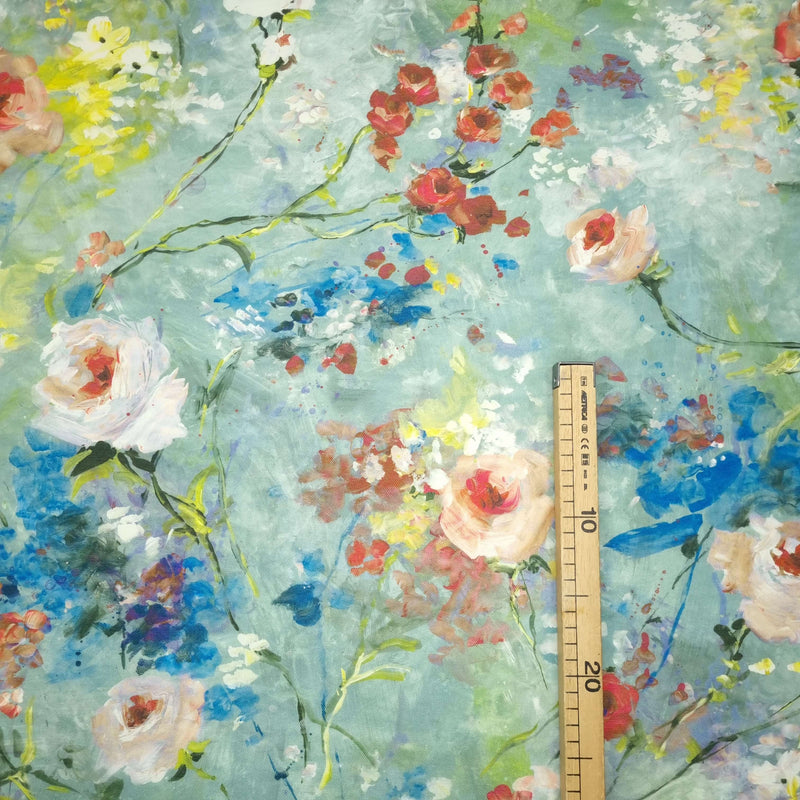 BEMALTER bügelfreier Stoff – Mindestzuschnitt oder Vielfaches von 25 x 140 cm