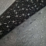 Organza H 150 cm - STERNENHIMMEL SILBER/SCHWARZ