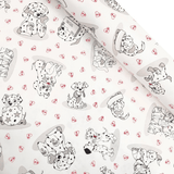 Cotone Fondo Panama H 180 cm - DALMATA E CUORICINI ROSSI