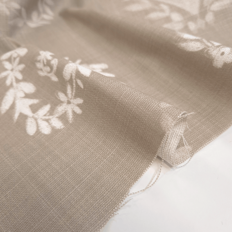 Cotone Fondo Panama "Effetto Lino" H 160 cm - LINEA CUORE/TORTORA