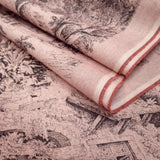 Tessuto Toile de Jouy H 280 cm - ANTRACITE/ROSA ANTICO