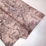 Tessuto Toile de Jouy H 280 cm - ANTRACITE/ROSA ANTICO