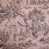 Tessuto Toile de Jouy H 280 cm - ANTRACITE/ROSA ANTICO