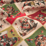 Tessuto Arredo Jacquard H 140 cm - PATCHWORK NATALIZIO/LUREX ORO