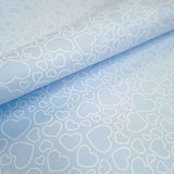 Piquet millerighe con stampa digitale H 150 cm - CUORI/CIELO