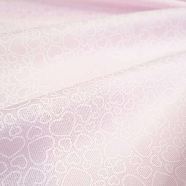 Piquet millerighe con stampa digitale H 150 cm - CUORI/ROSA