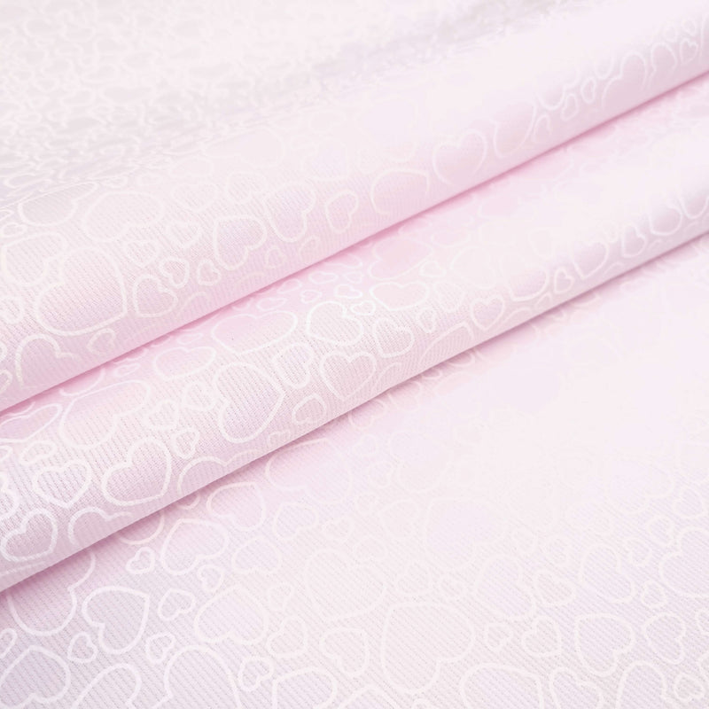 Piquet millerighe con stampa digitale H 150 cm - CUORI/ROSA