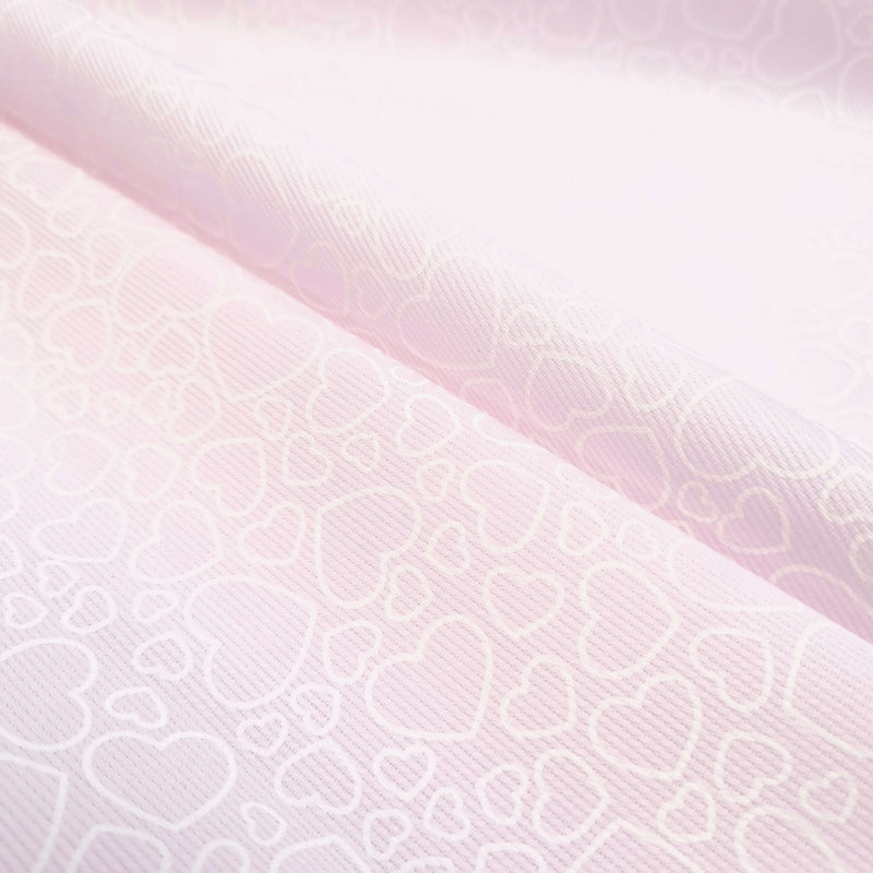 Piquet millerighe con stampa digitale H 150 cm - CUORI/ROSA