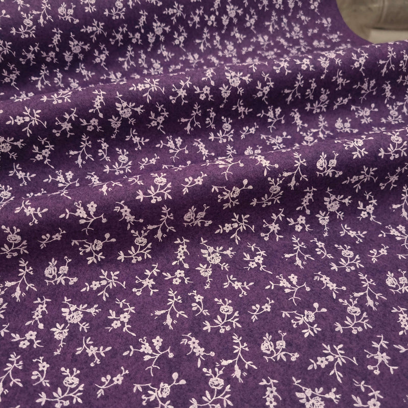 Bedruckte Pannolenci H 180 cm – AUBERGINE/WEIßE HOLUNDERBLUMEN