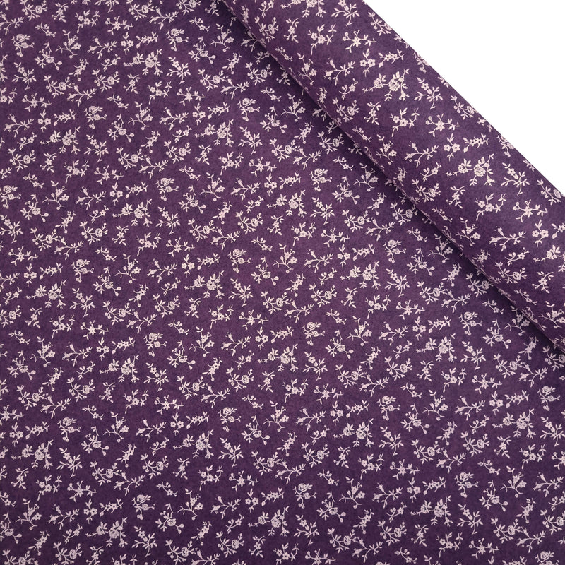 Bedruckte Pannolenci H 180 cm – AUBERGINE/WEIßE HOLUNDERBLUMEN