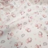 Piquet millerighe con stampa digitale H 150 cm - PECORELLE DOLCI SOGNI/BIANCO