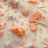 Tissu Coton Digital H 150 cm - SWEET ELEPHANTS/BEIGE