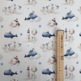 Tessuto Cotone H 140 cm - LA BALENA DEI SOGNI