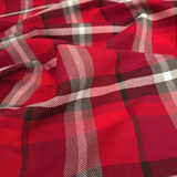 Tessuto Arredo M. Cotone H 280 cm - QUADRO ROSSO/GRIGIO