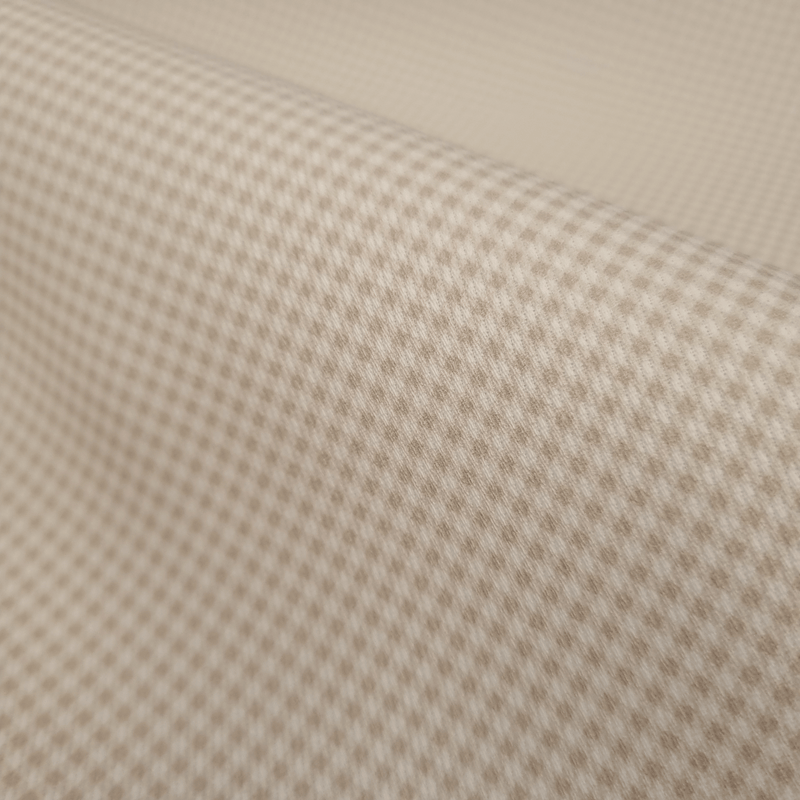 Piquet millerighe con stampa digitale H 150 cm - QUADRETTI/BEIGE