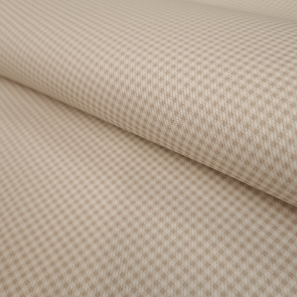 Piquet millerighe con stampa digitale H 150 cm - QUADRETTI/BEIGE