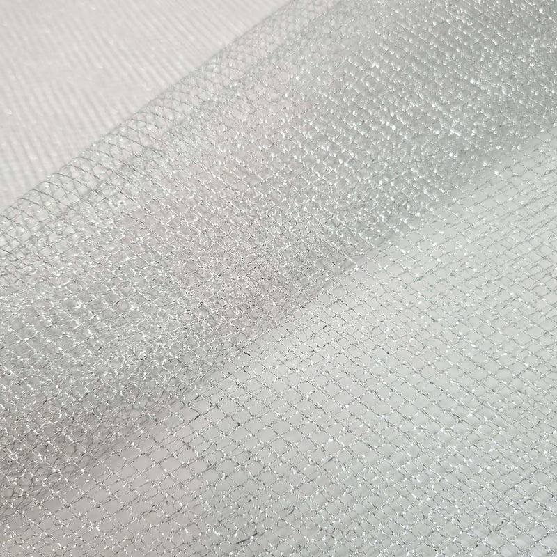 Tessuto Rete Lurex H 150 cm - ARGENTO