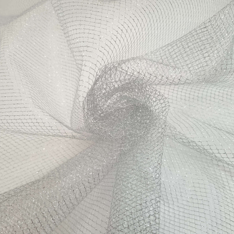 Tessuto Rete Lurex H 150 cm - ARGENTO