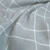 Tessuto no stiro H 150 cm - LINEE BIANCHE/GRIGIO SATURNO