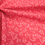 Tessuto Cotone H 150 cm - DRAGHI FONDO ROSSO