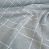 Tessuto no stiro H 150 cm - LINEE BIANCHE/GRIGIO SATURNO