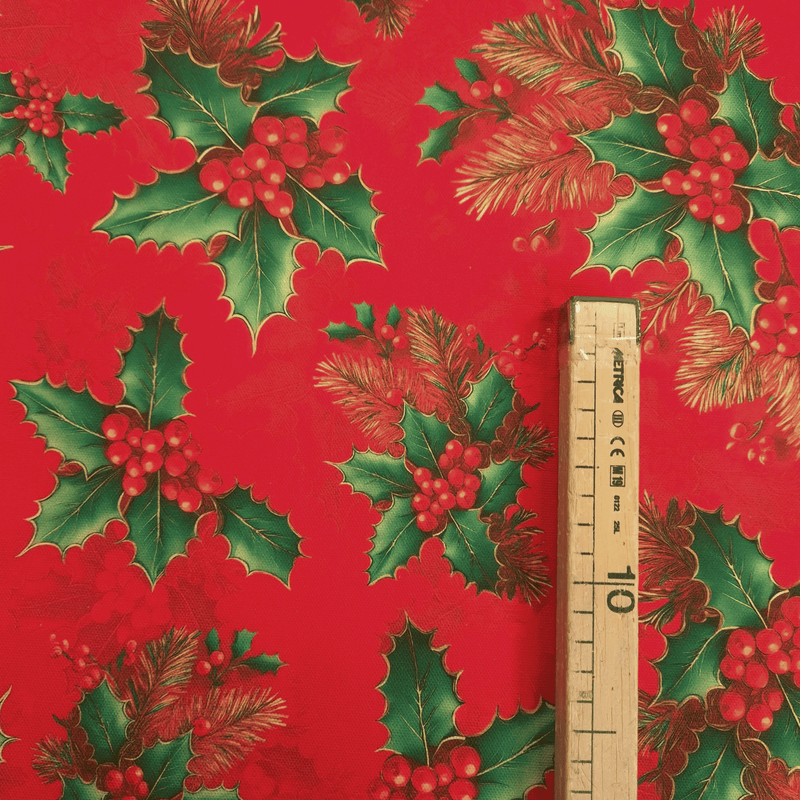 Cotone Half Panama Digital H 150 cm - AGRIFOGLIO/ROSSO