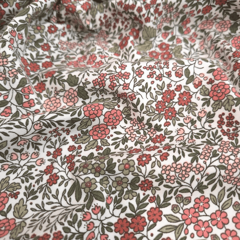 Jersey di Cotone H 150 cm - FIORITURA/BIANCO