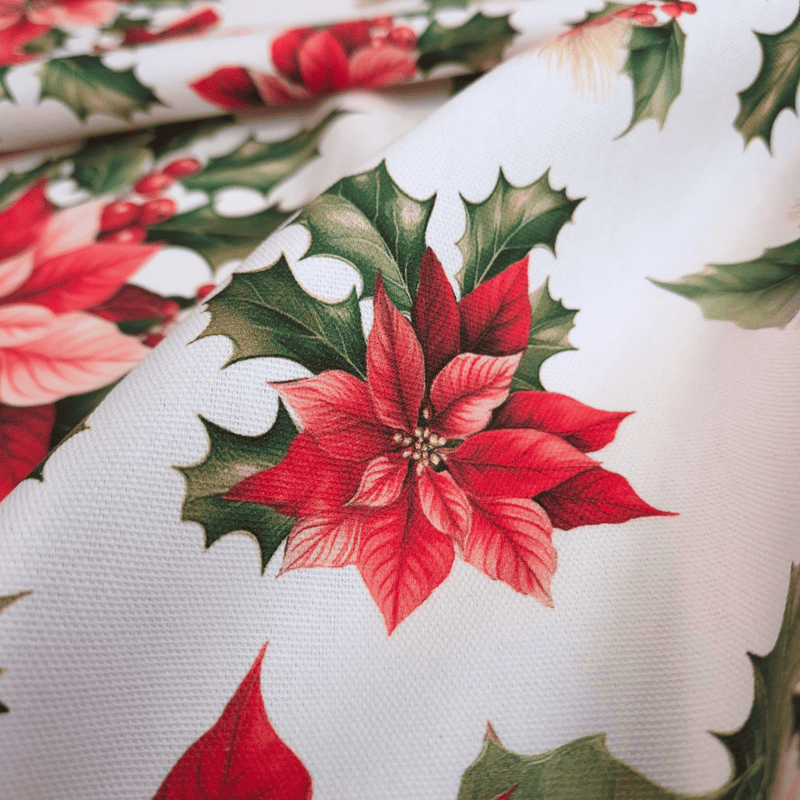 Cotone Half Panama Digital H 150 cm - STELLE DI NATALE/BIANCO