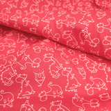 Tessuto Cotone H 150 cm - DRAGHI FONDO ROSSO