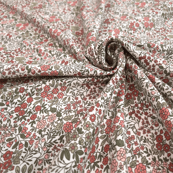 Jersey di Cotone H 150 cm - FIORITURA/BIANCO